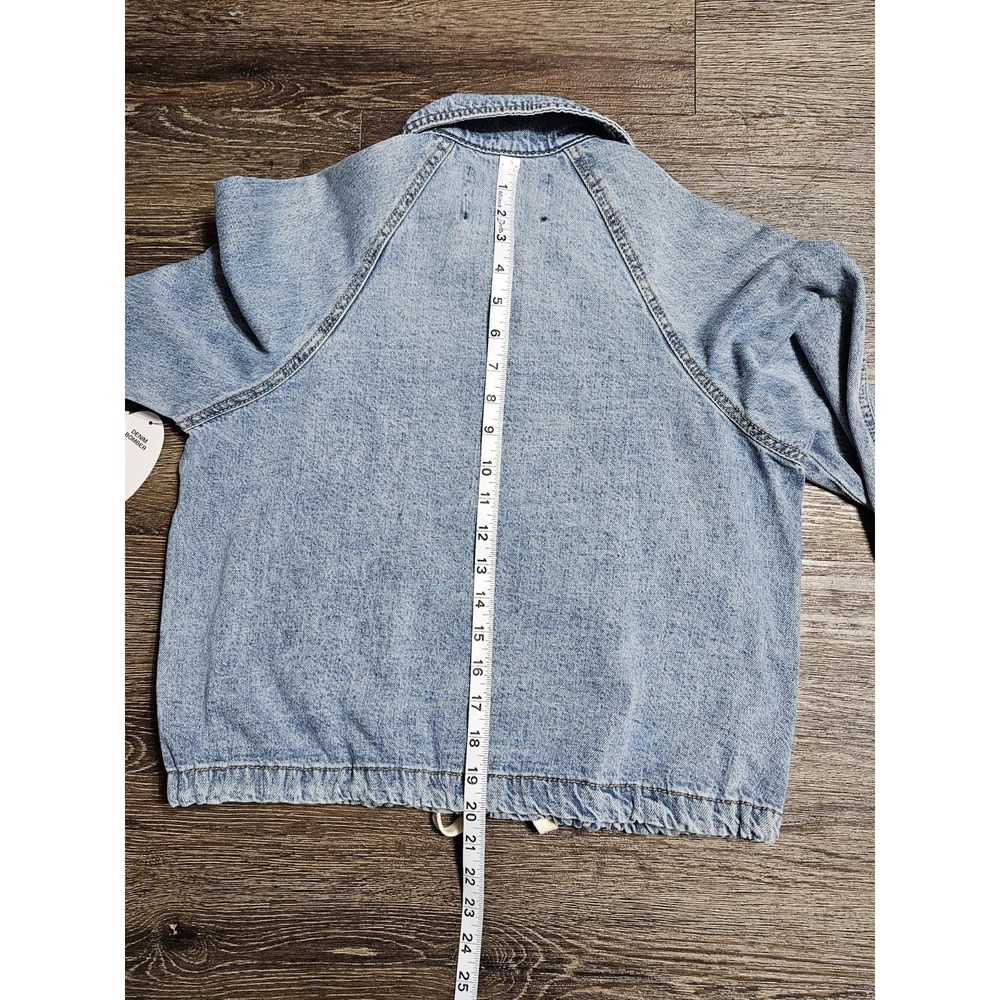 Scoop Women's Denim Bomber Jacket w/Drawstring Waist XS (0-2) - Picture 7 of 10
